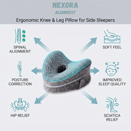 AlignRest Ergonomic Knee & Leg Pillow for Side Sleepers.