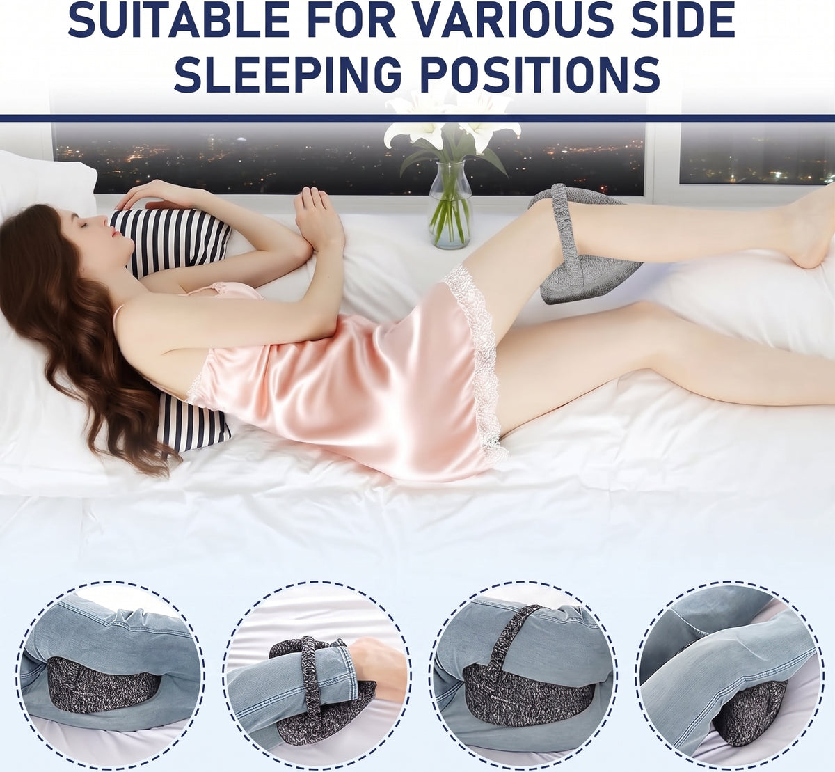 AlignRest Ergonomic Knee & Leg Pillow for Side Sleepers.